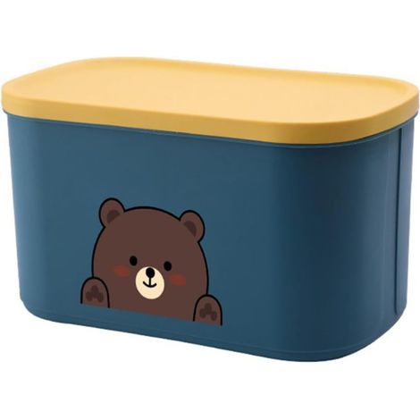 Porte-papier toilette adhésif motif ours bleu, en ABS, bords (1/5)