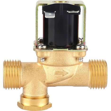 Électrovanne en laiton 1/2" NC normalement fermée, vanne d'entrée d'eau (DC12V)