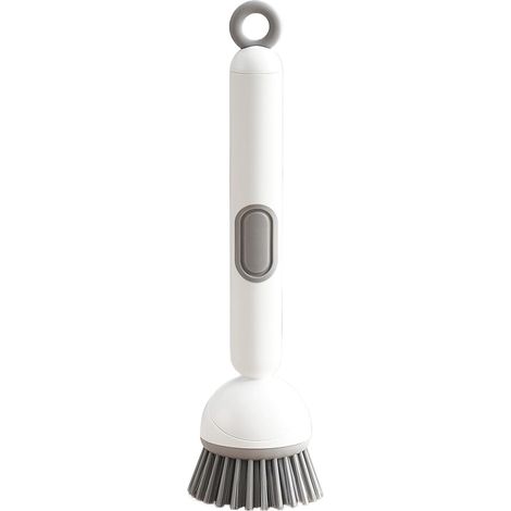 Brosse à vaisselle, distributeur de savon, accessoires de nettoyage pour la cuisine, manche de nettoyage ajustable avec support (1/5)