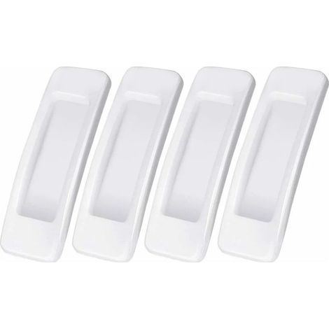 4pcs White Self-adhesive Sliding Door Handle, Non-perforated Stick-on Window Handle, Sliding Sliding Door Handle (1/4)