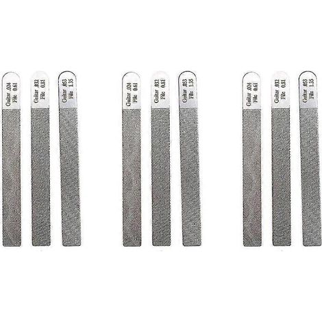 Kit de 9 limes pour sillets de guitare, outils de luthier pour le limage des frettes et des rainures, destiné aux instruments à cordes. (1/5)