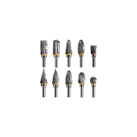 Fresas rotativas de carburo de tungsteno para tallado de madera, doble vástago, 10 piezas, vástago de 1/8 de pulgada, para herramientas rotativas, para tallado de madera, pulido de metales, grabado y 