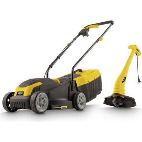 Rasenmäher und elektrischer Rasentrimmer - POWERPLUS - POWXG62205T - Rasenmäher 1300 W & 32 mm Ø - Rasentrimmer 250 W & 220 mm Ø