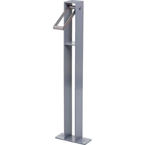 Support vélo arceau de stationnement pour vélo acier galvanisé thermolaqué extérieur 96x24x10 cm gris 040010445 (1/5)