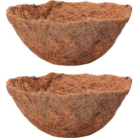 Insertos redondos de fibra de coco para macetas colgantes – 2 piezas, 20 cm – Reemplazo duradero y natural (1/5)