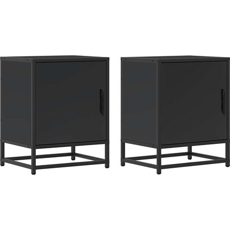 Maison Exclusive - Nachttische 2 Stk. Schwarz 40x31x50 cm Holzwer