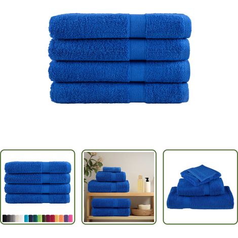 vidaXL Baumwolltuch - Premium Saunatücher SOLUND 4 Stk. Blau 80x200 cm 600 g/m² (1/5)