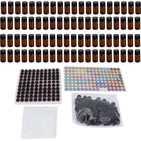 100 Flacons à Huiles Essentielles 3ml Miniatures Étanches Transparents Anti-Fuites avec Compte-Gouttes (1/5)