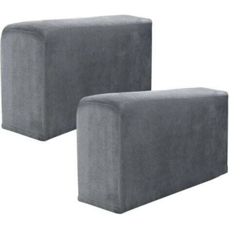 Housse Accoudoir Canapé, Antidérapant Housse Accoudoir Fauteuil Élastiques,Protege Extensible Accoudoir Canapé, pour Fauteuils Inclinable,Canapé (Gris Oscuro,Lot de 2) (1/4)