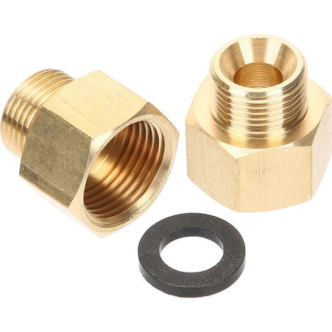 Adaptateur de tuyau propane (2 pièces) : raccord intérieur G3/8 vers raccord extérieur 9/16.-2x2CM-Golden