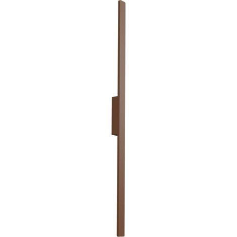 Applique led redo group reflexa small 2 ip54 biemissione alluminio, finitura metallo corten (1/5)