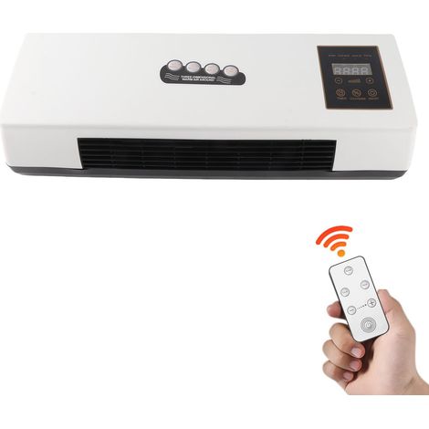 Calefactor eléctrico portátil de pared para baño y dormitorio con mando a distancia y temporizador de 6 horas – ABS y PP – 1800 W (1/5)