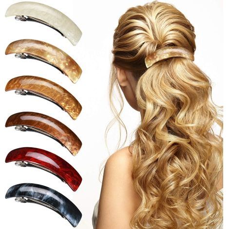 Set mit 6 Haarspangen für Damen, große französische Haarspangen, Vintage-Haarspangen, Damenaccessoires, 6 Farben (mehrfarbig, klassischer Stil). (1/5)