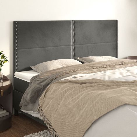 Tête de lit Gris foncé 160 x 5 x 118/128 cm Velours (1/5)