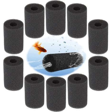 10 Pcs Filtre d'entrée d'éponge Pré Éponge de Filtre éponges filtre pour Aquarium Filtre en Mousse de Protection de Remplacement Éponge Accessoires pour Empêcher Petits Poissons et Crevettes (1/5)
