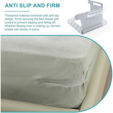 Tendeur Drap Housse,4 Pièces Attache Drap Housse,Adapté à 99% des Lits,Attache Drap pour Les Coins de Lit,Pince Drap DRAP HOUSSE (1/5)