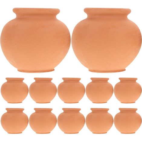 12 Terrakotta Töpfe Mini Gartentöpfe aus Ton für Pflanzen (1/5)