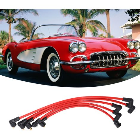 Câble d'allumage en silicone rouge haute performance de 8 mm, compatible avec tous les modèles MGB 1800 cm3. (1/5)