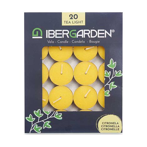 Paq. 20 velas citronela 3,5cm 24136/20557 ibergarden (1/3)