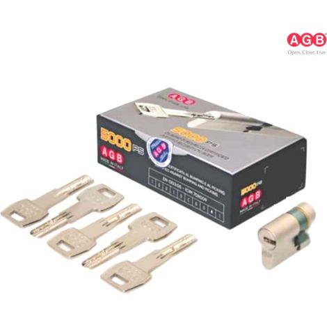 CILINDRO AGB SCUDO 5000PS MEZZO CILINDRO MM. 40 CON 5 CHIAVI PUNZONATE