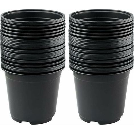 Lot de 50 Pots de Fleurs en Plastique Noir de 15 cm pour Plantes succulentes, légumes et boutures zhuoxuan (1/4)