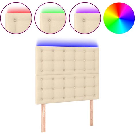 Maison Exclusive - Testiera a LED Crema 100x5x118/128 cm in Tessuto (1/5)