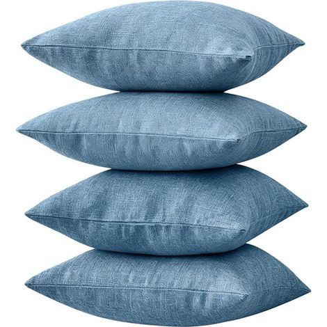 Set di 4 fodere per cuscini in lino,arredamento moderno,design semplice e neutro,adatte per camera da letto,6060 cm (1/5)