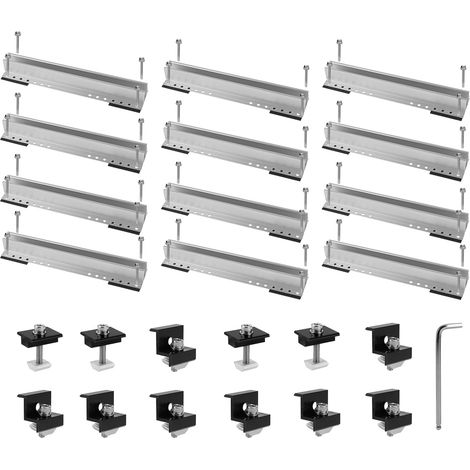 Soporte solar de 12 x 30 cm para techos planos, kit de montaje para instalación eléctrica en balcones, soporte para paneles solares, riel de montaje fotovoltaico para techos planos, fijación de panele