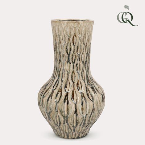 Vase décoratif en pierre Vert Boa H39 x L23 cm pour fleurs et plantes - Taille M - PANGIVO (1/5)