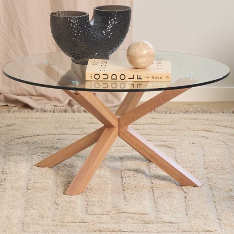 Table basse Hennie ø82cm - décor chêne (1/5)