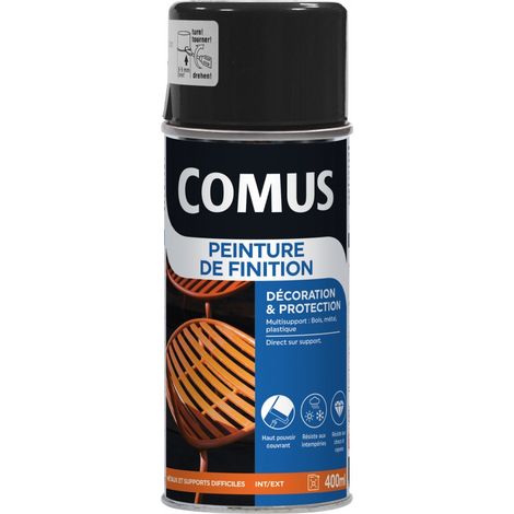 Aérosol 400ml Peinture de finition brillant noir COMUS (1/3)