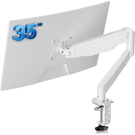 Support Ecran PC Bras de Moniteur 17-35", Charge Max. 11 kg, Blanc (1/5)