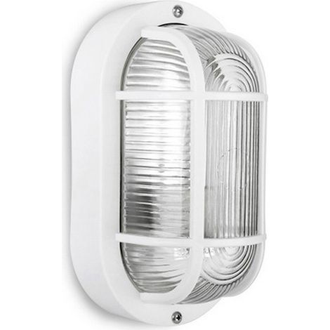 Aplique oval ip54 Color blanco 1xe27 40w 11.4x20.2x10cm modelo Tarragona EDM