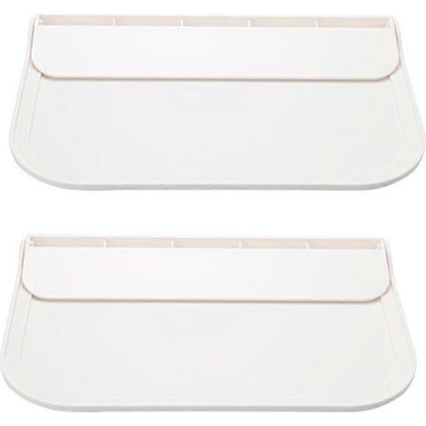 Lot de 2 petites étagères murales pliables en plastique, flottantes et décoratives.-18x11cm-White (1/2)