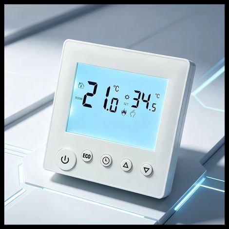 Thermostat électrique pour chauffage au sol 25A K1H25A Écran LCD Numérique Montage mural Minuterie Mode ECO (1/5)