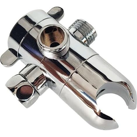[Adaptateur de Douche] Valve 3 voies T ABS avec Support, G1/2 Universelle pour Bras 16-21mm (1/5)