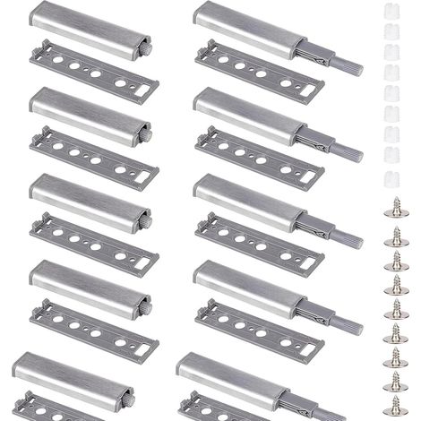 10er-Pack Türöffner mit Druckmechanismus – Türbegrenzer – Soft-Close – Silberner Türdämpfer – Magnetverschluss für Schranktüren (1/5)