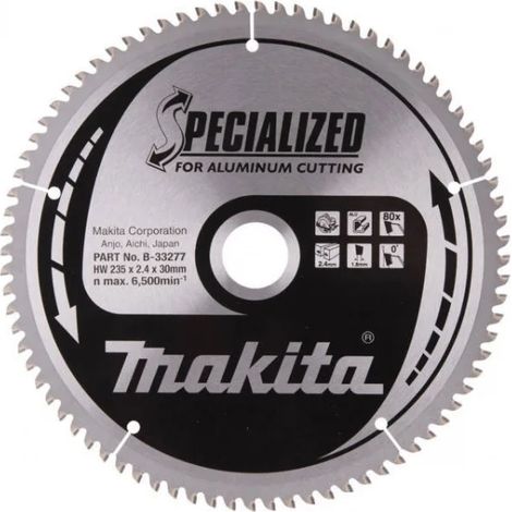 Makita B-33277 Specialized Lama TCT per seghe circolari 235x30 mm per alluminio