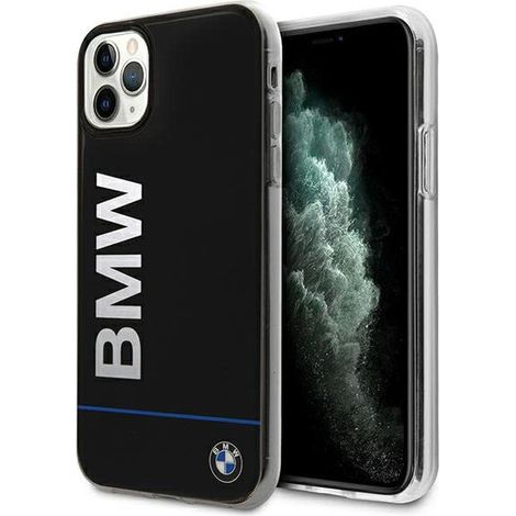Coque BMW BMHCN65PCUBBK pour iPhone 11 Pro Max 11" 6,5", noire, rigide, logo imprimé Signature