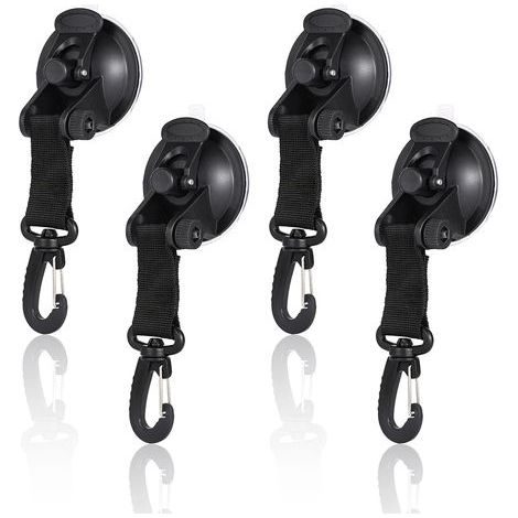 4 Pieces Suction Cup Anchor Suction Cups Heavy Duty Suction Cup Anchor with Tie Down Hook Mount Suction Cup Awning for Side Tents