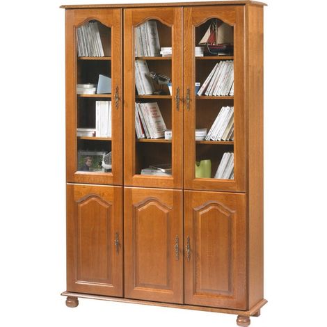 Bibliothèque Chêne 6 Portes L. 120 cm (1/5)