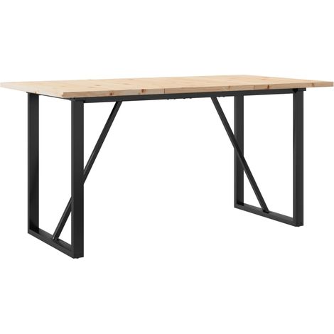 Maison Exclusive - Esstisch O-Gestell 140x80x75,5 cm Massivholz K