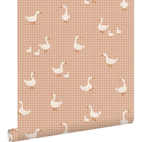 papier peint oies rose terracotta - ESTAhome (1/5)