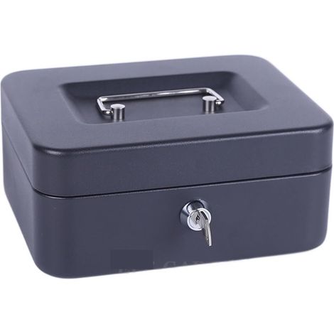 Petit coffre-fort 6 "Taille S Portable Money Safe Box Cash Box Avec 2 Clés Et Plateau Coffre-fort De Sécurité Verrouillable En Acier 15x12x8 Cm (1/3)