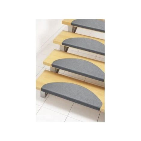 QORVA-Marches d'escalier autocollantes faciles d'entretien (6 pièces, 24 x 65 cm), grises, en polypropylène, durables et sûres pour la maison