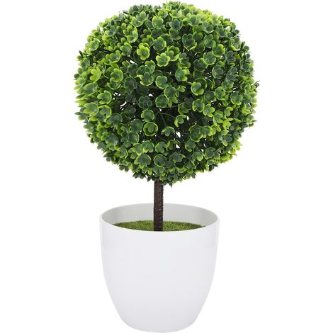 Plante artificielle en boule Bonsaï Fausse plante en pot Décoration de bureau à domicile (vert)