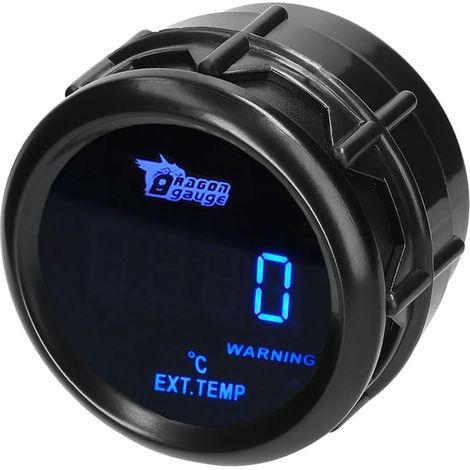 Voiture Jauge de Température Gaz d'échappement 2" 52mm Température échappement Essence Manometre Gaz Température Indicateur Jauge Bleu Lumière Numérique Compteur avec Capteur (1/5)