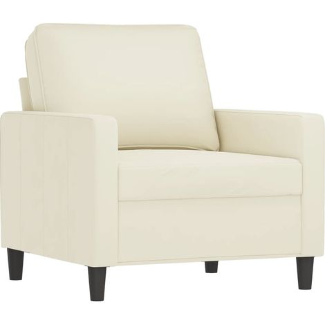 Fauteuil de Salon，Chaise，Fauteuil Crème 60 cm Velours CFW407954 (1/5)