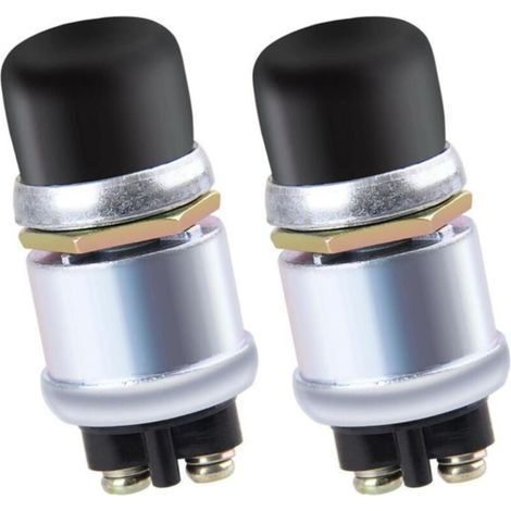 2 pièces klaxon interrupteur de démarrage du moteur SPST démarreur à bouton-poussoir étanche 50A 12V pour bateau de voiture Camion de voiture/bateau/moteur diesel bouton de démarrage à un bouto (1/5)