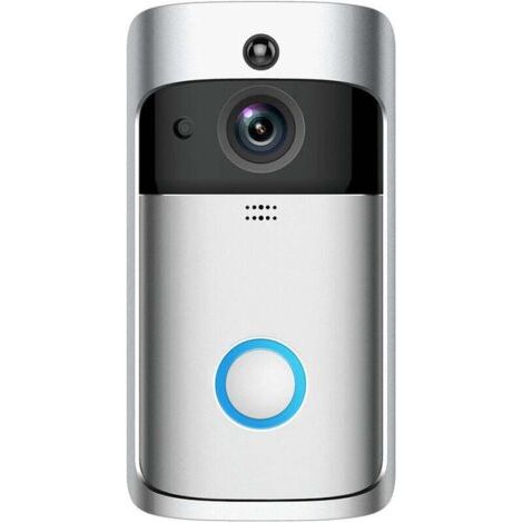 Chime and Doorbell V5 Kabellose Video-Türklingel, geringer Stromverbrauch, HD-Nachtsicht, Smart (Silber)